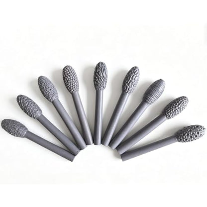 Clay Texture Roller for Art Projects,5/9/18pcs Modeling Pattern Rollers Kit, Single Head/Double Head, Roller Stick, Clay Bead Roller,Clay Texture Tools for Art (Single Head 9pcs) - color: Single Head 9pcs