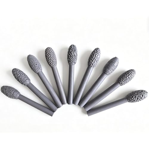 Clay Texture Roller for Art Projects,5/9/18pcs Modeling Pattern Rollers Kit, Single Head/Double Head, Roller Stick, Clay Bead Roller,Clay Texture Tools for Art (Single Head 9pcs) - color: Single Head 9pcs