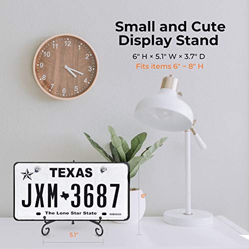 TR-LIFE Plate Stands for Display - 6 Inch Holder + Metal Easel Stand for Picture Frame, Decorative Plates, Book, Photo, Collectibles (2 Pack) - size: 6 Inch(2pcs)