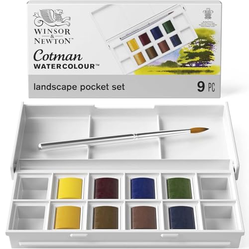 Winsor & Newton Cotman Watercolor Paint Set, 8 Half Pan, Landscape Set - style: 8 Half Pan Landscape Colors