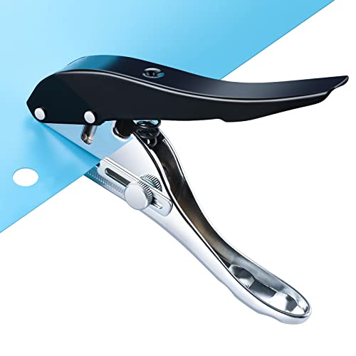 Heavy Duty Single Hole Punch - Portable Hand Held Paper Punch for Tags, Cards, Plastic & Cardboard (8MM Black) - color: 8MM BLACK