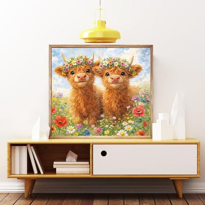 5D Diamond Painting Kits For Beginners Diamond Art Cow Diamond Art Kit 14X14 Inch DIY Diamond Painting Kits For Adults Diamond Art Set - color: FYZZ-142