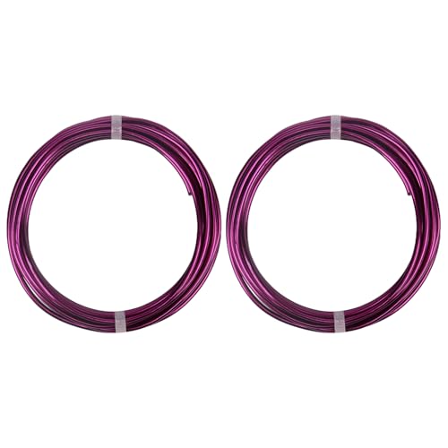2 Rolls Aluminum Craft Wire, 9 Gauge (3mm) Flexible Metal Wire for Jewelry Making, 32.8 Ft (16.4 Ft/Roll) Bendable Armature Wire for Bonsai, Sculpting and DIY Crafts [Purple] - size: 9Gauge 16.4Ft Each, style: Purple