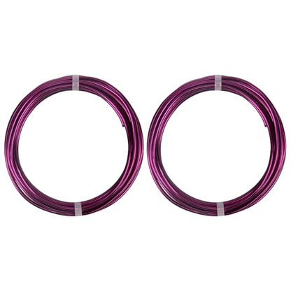 2 Rolls Aluminum Craft Wire, 9 Gauge (3mm) Flexible Metal Wire for Jewelry Making, 32.8 Ft (16.4 Ft/Roll) Bendable Armature Wire for Bonsai, Sculpting and DIY Crafts [Purple] - size: 9Gauge 16.4Ft Each, style: Purple