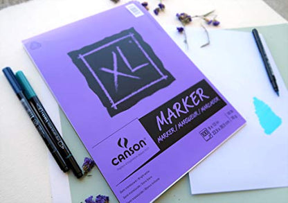 Canson XL Series Marker Paper, Foldover Pad, 9x12 inches, 100 Sheets (18lb/70g) - Artist Paper for Adults and Students