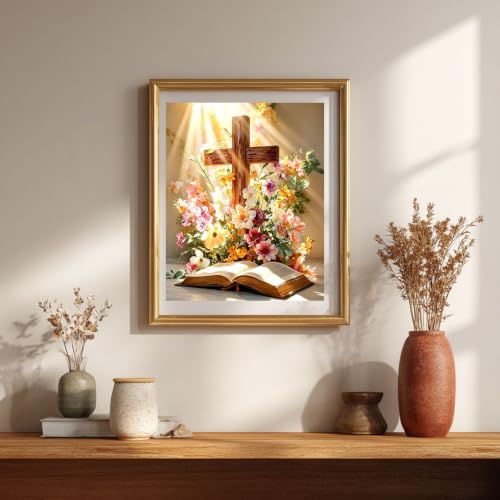 Gemozaic Cross Paint by Numbers Kit for Adults, Floral Book, 16 x 20 Inch - color: MT23239