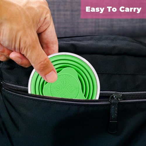 Silicone Collapsible Cup,Collapsible Cups for Camping,Folding Cup with Lids,Collapsible Coffee Cup,Reusable Drinking Mugs Cup(Green) - color: Green