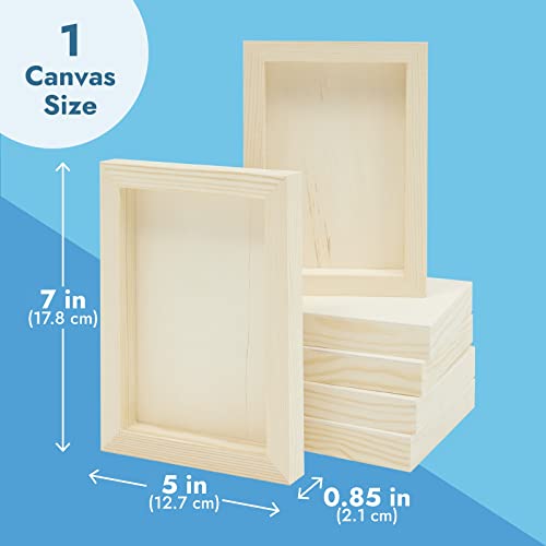 Bright Creations Canvas for Painting - 5 x 7 in, 6 Pack - Unfinished Wooden Canvas Boards for Art & Craft - size: 5x7 inch