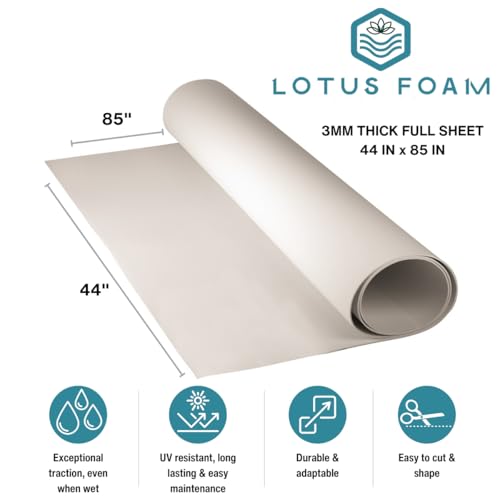 LotusFoam EVA Foam Sheet 3mm – 44"x 85" Craft Foam for Cosplay, Costumes & DIY, High Density 130 kg/m3, Heat Shapeable, Paintable, 35 Colors(Oyster Grey) - Oyster Grey - color: Oyster Grey