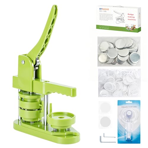 Button Maker Machine 58mm - (3rd Gen) Installation-Free 58mm(2.25in) DIY Pin Badge Button Maker Press Machine Badge Punch Press with Free 100pcs Button Parts&Pictures&Circle Cutter - size: Round - 58 mm