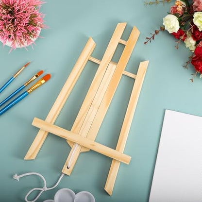 12 Pack Tabletop Easel, 11.8 Inch, Wood | Desktop Easel Stand for Painting Canvas, Portable Table Top Easels for Painting Party Art Craft Painting Easel Stand