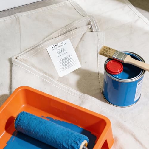 Heavy-Duty 8oz Cotton Canvas Drop Cloth Reusable for Painting, Decorating, Furniture Cover, Floor Protection & Construction (9ft x 12ft) - color: 9ft x 12ft