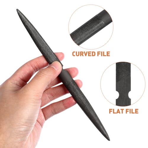 VILLCASE 8 inch File Wax Carve Tools, Double Ended Wax File Tool for Carving and Filing, Half Round Flat and Half Round Design