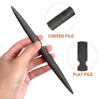 VILLCASE 8 inch File Wax Carve Tools, Double Ended Wax File Tool for Carving and Filing, Half Round Flat and Half Round Design