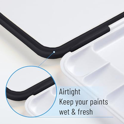 Mr. Pen- Airtight Watercolor Palette with Lid, 18 Wells & 2 Mixing Areas - color: Black, size: 1 Pack