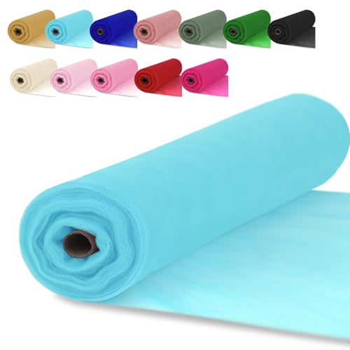 Soft Blue Tulle Fabric Roll 54 Inch x 10 Yards Tulle Ribbon - color: Soft Blue, size: 54 Inch X 10 Yards