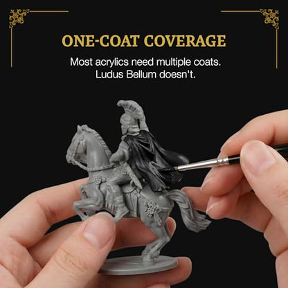 Ludus Bellum Miniature Paint Black Color 18ml Precision Dropper Bottle | Professional Acrylic Paint for Miniatures & Models, Provides Quality Acrylic Tones and Shades for Warhammer 40K D&D Figures - color: Black