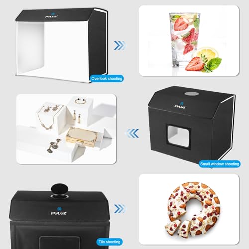 PULUZ Light Box Photography 24x16in, Portable Photo Studio Light Box with 336+336 LED Lights ＆4 Color backdrops Professional Photography Lighting Tent Kit for Big Product Photography Lightbox