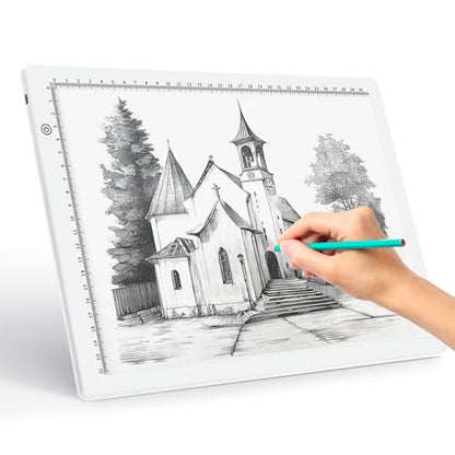 A4 LED Copy Board Tracing Light Box, USB Power LED Trace Light Pad - color: A4-21C-white