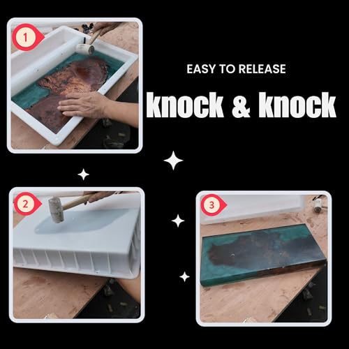Kalinta Epoxy Mold with Divider Adjustable-15.7x7.9x2.3 in No-Seal Large Resin Mold Integrated Clamping System - Perfect for Beginners & Experienced Artists Alike-Ideal for Creative Resin Art Projects - size: 15.7"x7.9"