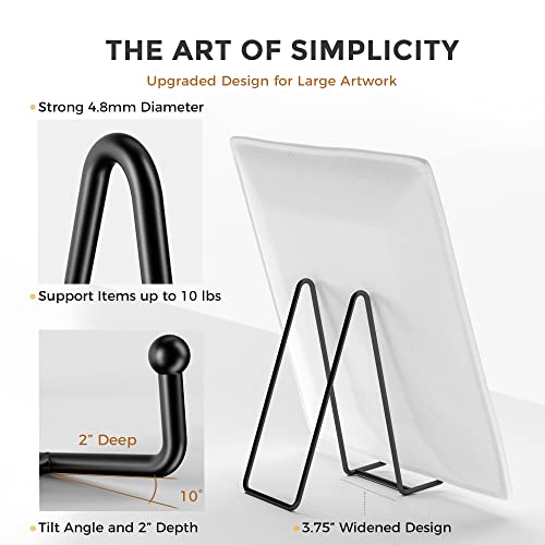 TR-LIFE 4 Pack 8 Inch Large Plate Stands for Display - Holder Stand + Metal Frame for Picture, Book, Decorative Platter, Photo Easel - size: 8 Inch