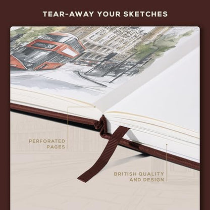 Beechmore Books A4 8.5x11 Mixed Media Sketchbook 160 GSM/98LB with Gift Box - color: Chestnut Brown, size: A4 - 8.5" x 11.5" Large