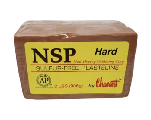 Chavant NSP Hard - 2 Lbs. Professional Oil Based Sulfur Free Sculpting Clay - Brown