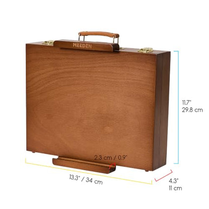 MEEDEN Table Top Easel for Painting: Wooden Tabletop Easel with Storage - color: Walnut