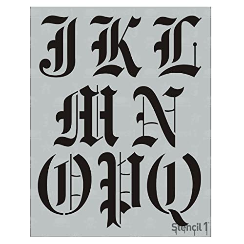 Stencil1 Old English Font Stencil 3" Alphabet Letters Painting Craft - size: 3" Letters