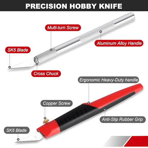 FASTPRO 31-Piece Exacto Knife, Precision Hobby Knife Kit for Art Crafts | Craft Knives with 26pcs Blades, Quick Blade Change, Organized Storage Case, For Art Work, Scrapbooking, Stencil, Modeling