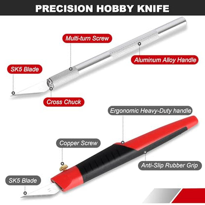 FASTPRO 31-Piece Exacto Knife, Precision Hobby Knife Kit for Art Crafts | Craft Knives with 26pcs Blades, Quick Blade Change, Organized Storage Case, For Art Work, Scrapbooking, Stencil, Modeling