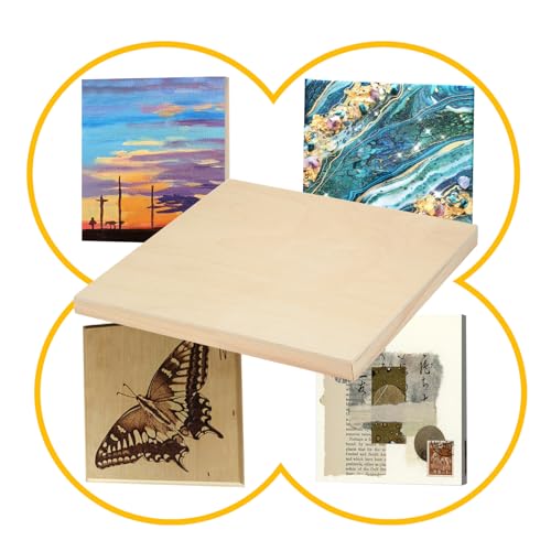 2 Pack 24x24'' Unfinished Gallery Birch Wood Canvas Panels ﻿ | 1 1/2’’ Deep Cradle Boards for Painting, Acrylic Pouring, Art, Burning, Crafts, Epoxy Resin, Laser Engraving Cutting - size: 24*24 2 Pack