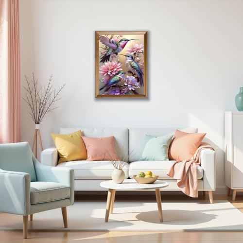 Mosaflare 5D Hummingbird Diamond Painting Kits for Adults 12x16 Inch - color: KM580-1