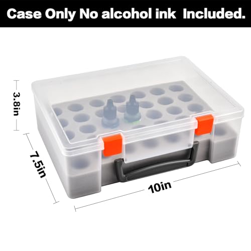 FULLCASE Alcohol Ink Storage Case, 35-Bottle Paint Organizer | Portable Case Holds 35 Small Ink or Paint Bottles for Artists, Tattoo Supplies, Crafts, Classes and Travel, Box Only