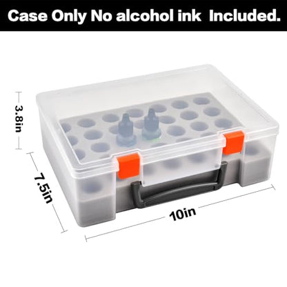FULLCASE Alcohol Ink Storage Case, 35-Bottle Paint Organizer | Portable Case Holds 35 Small Ink or Paint Bottles for Artists, Tattoo Supplies, Crafts, Classes and Travel, Box Only