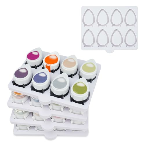 Drop Ink Pad Caddy Mini Stamp Pad Storage Tray | Ink Pad Organizer Holder, Stackable, Set of 5, 1 Tray Holds 8 Ink Pads, 40 Total - size: Ink Pad Drop Caddy Tray