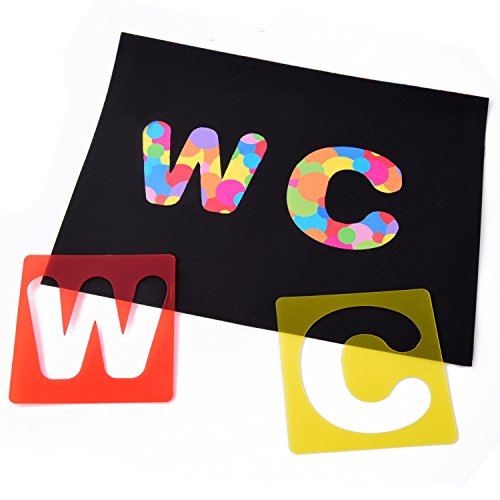 TecUnite 26 Pcs Alphabet Stencils Set, Plastic Letter Templates for Crafts | 4 x 4 Inches, Complete A-Z Letter Stencils for Painting, Reusable Letter Guides, Classroom Learning, Scrapbooking, DIY Decor - size: 4 x 4 Inches