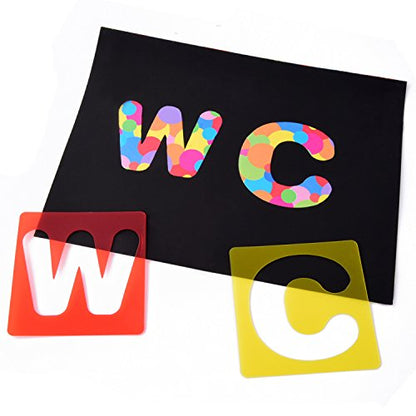 TecUnite 26 Pcs Alphabet Stencils Set, Plastic Letter Templates for Crafts | 4 x 4 Inches, Complete A-Z Letter Stencils for Painting, Reusable Letter Guides, Classroom Learning, Scrapbooking, DIY Decor - size: 4 x 4 Inches