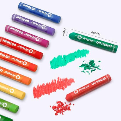 Artecho Oil Pastels Set of 50 Colors (8 x 60 mm) - size: 50 Count (Pack of 1), style: 50 Basic Colors
