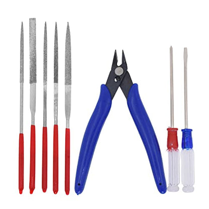 Mandala Crafts 33 Model Building Hobby Tools Kit for 3D Plastic Miniatures | Professional Clippers, Tweezers, Drills, Grinder & Knife for Mecha, Scale Kits, Aircraft, Tanks, Ships, Cars, Metal & Resin - style: Premium 33 PCs