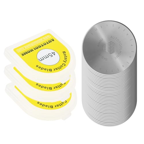 45mm Rotary Cutter Blades 50 Pack Replacement for Fabric & Craft - color: Silvery