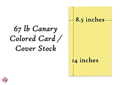 Canary Pastel Color Card Stock | 67Lb Cover Cardstock | 8.5" x 14" Inches | 50 Sheets Per Pack - color: canary