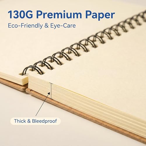 Sketch Book for Kids 8.27 x 11.4 Inch Hardcover Spiral Bound Sketch Pad, 60 Sheets 130gsm Thick Paper, Art Drawing Book for Children（ 1PCS） - color: Sunflower