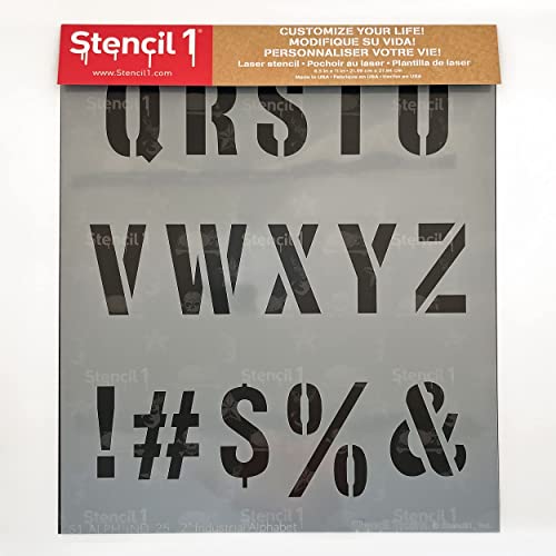 Stencil1 Industrial Font Stencil 1" Alphabet Letters Painting Art Craft - style: 1" Letters