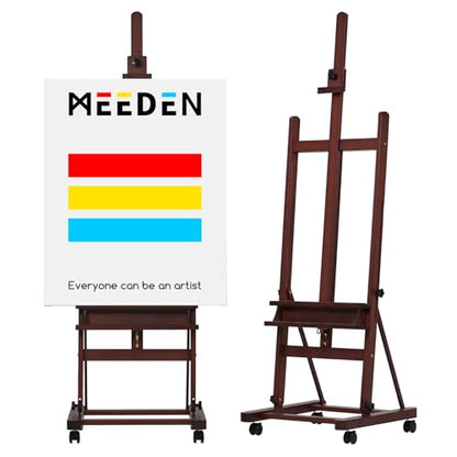 MEEDEN Adjustable H Frame Art Easel: Easel Stand for Painting and Display - style: Walnut Color