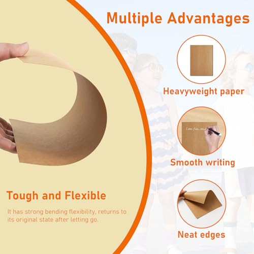 Guakicae 60 Sheets Brown Flat Cardstock 5 x 7 Kraft Paper 110lb | Heavyweight Paper Card Stock for DIY Card Making, Party Invitations, Thank You Cards, Graduations, Mailing, Party - color: Brown, size: 5x7-60pcs