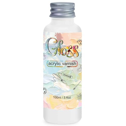 EIGTWEN Gloss Varnish for Acrylic Painting, 100ml Clear Acrylic Varnish | Acrylic Paint Sealer, Clear Acrylic Paint, Prevents Yellowing, Maintains Long-Lasting Color - size: gloss