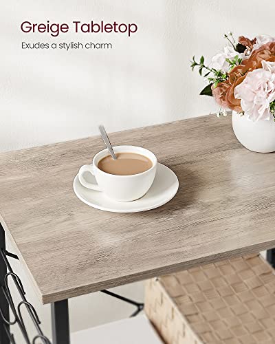 VASAGLE Kitchen Shelf on Wheels, 23.6 Inches Serving Cart with 3 Shelves - color: Heather Greige + Ink Black, size: 23.6"W x 35"H, style: Shelf