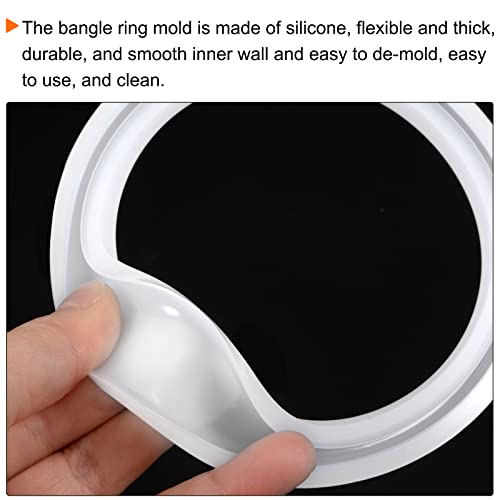 HARFINGTON Bracelet Mold Bangle Ring Mold Silicone Round Epoxy 90mm Wristlet Keychains Mold for DIY Resin Bangle Bracelet Car Key Chain Jewelry Making - size: 85mmx110mm