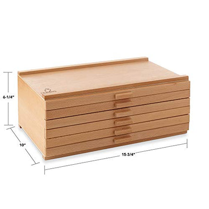 7 Elements 12 Drawer Wooden Artist Storage Supply Box for Pastels, Pencils, Pens, Markers, Brushes and Tools - size: 12-Drawer